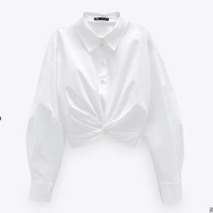 Zara Knotted Poplin Shirt